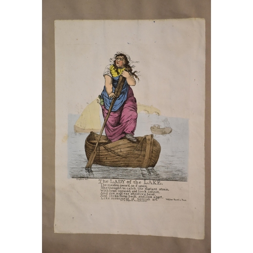 33 - Robert Dighton (c.1752-1814), a collection of satirical and political hand-coloured engravings fixed... 