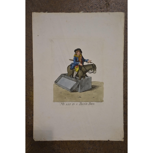 33 - Robert Dighton (c.1752-1814), a collection of satirical and political hand-coloured engravings fixed... 