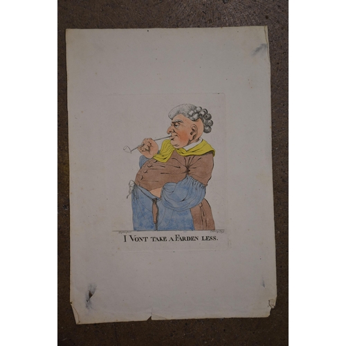 33 - Robert Dighton (c.1752-1814), a collection of satirical and political hand-coloured engravings fixed... 