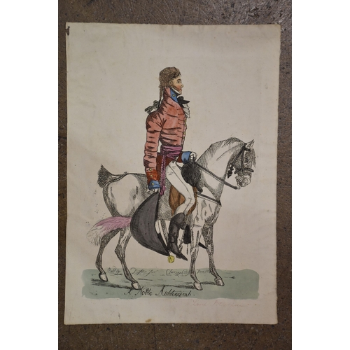 33 - Robert Dighton (c.1752-1814), a collection of satirical and political hand-coloured engravings fixed... 