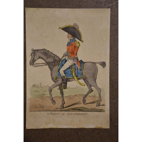 33 - Robert Dighton (c.1752-1814), a collection of satirical and political hand-coloured engravings fixed... 