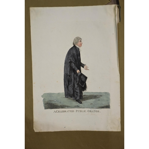 33 - Robert Dighton (c.1752-1814), a collection of satirical and political hand-coloured engravings fixed... 