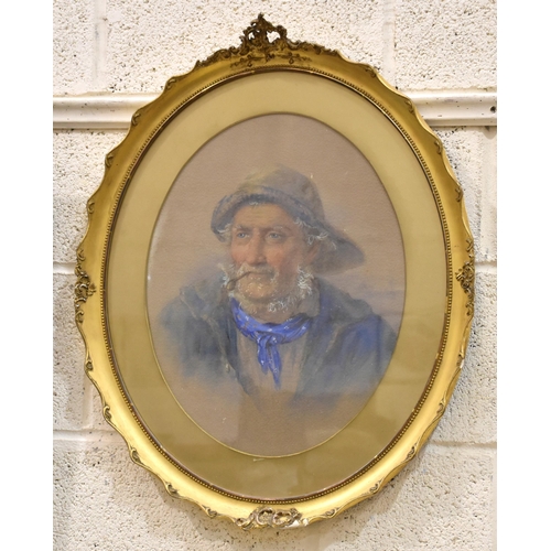 14 - James Drummond (1816-1877) PORTRAIT OF A FISHERMAN Signed watercolour heightened in white, dated 183... 