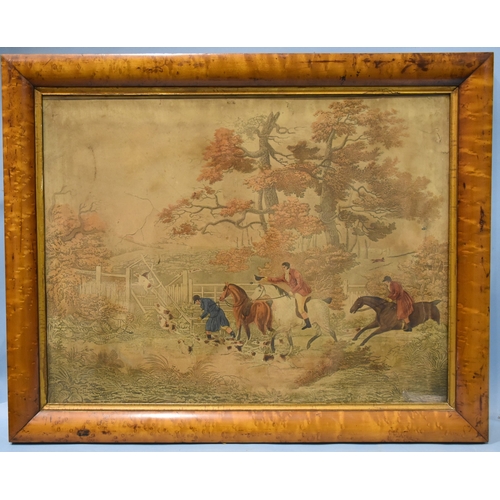 51 - After J J Harland, a print of 'The Scarbro' steeplechase, November 1851, 43 x 58cm, a Victorian mapl... 