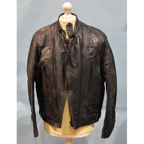 52 - A pair of black leather 