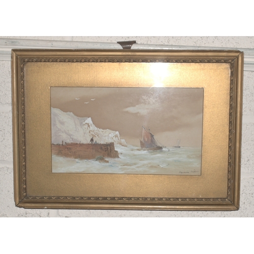 21 - A Grace, 'Study of cattle resting in a pasture', signed gouache, 14 x 24cm, together with a watercol... 