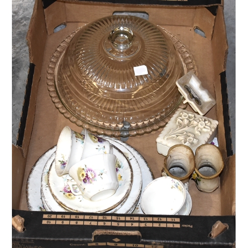 28 - Eight Thomas Webb crystal wine glasses, a collection of Shelley dinnerware, other ceramics and glass... 