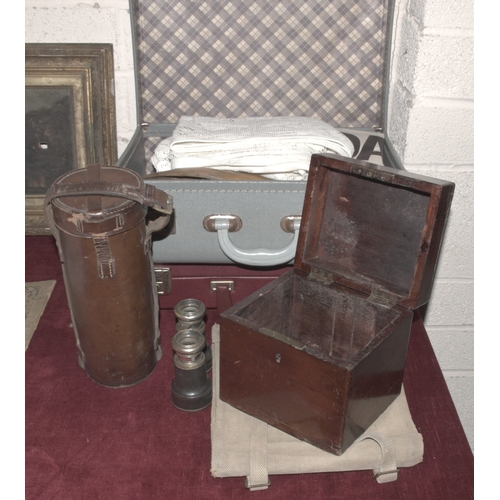 61 - A mahogany wooden box with name inset into lid 