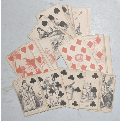 41 - A Victorian pack of playing cards, other playing cards, twenty-seven 'Micromodels', (mainly locomoti... 