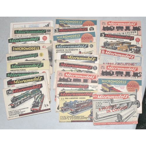 41 - A Victorian pack of playing cards, other playing cards, twenty-seven 'Micromodels', (mainly locomoti... 