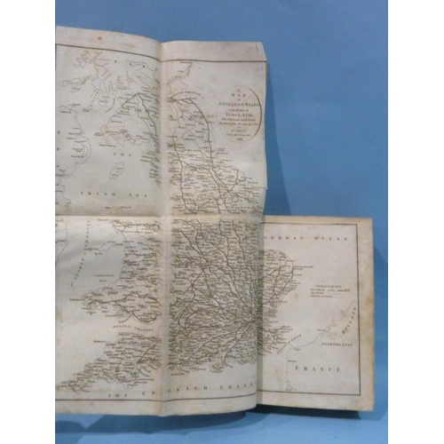 13 - Cary (John), Cary's New Itinerary folding map, hf cf gt, spine renewed, orig. marble bds, 8vo, 1798,... 