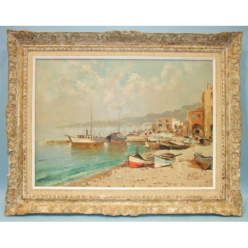 Alberto Corsini BAY OF NAPLES, Signed oil on canvas, 48.5 x 68.5cm