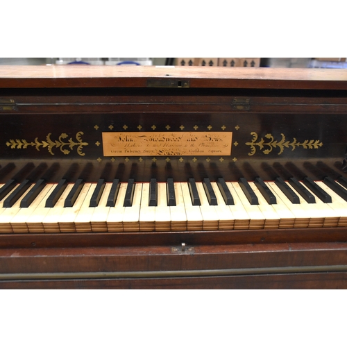 1 - A John Broadwood & Sons square piano, c1815, the inlaid and crossbanded mahogany case with brass... 