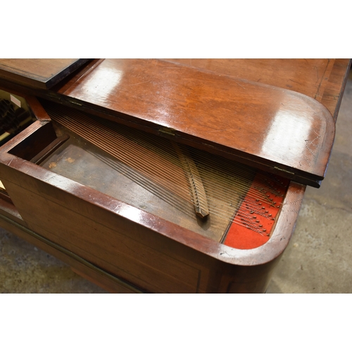 1 - A John Broadwood & Sons square piano, c1815, the inlaid and crossbanded mahogany case with brass... 