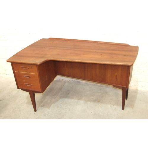 9 - A 1960's Boomerang teak writing desk designed by G&ouml;ran Strand for Lel&aring;ngs M&ouml;belfabri... 