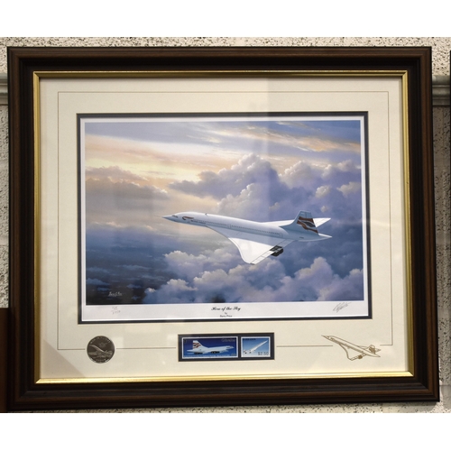 38 - A collection of Concorde memorabilia including a Royal Worcester plate, The Final Landing, Oct 24th ... 