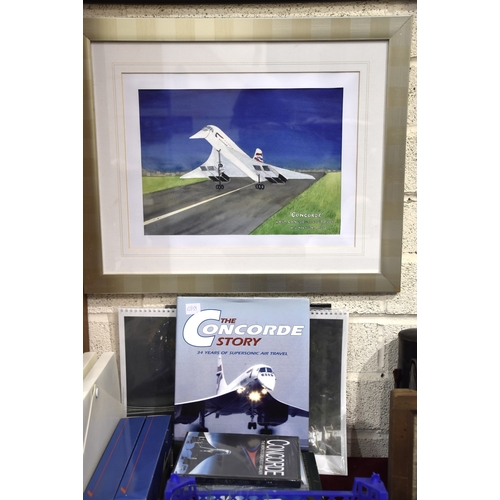 38 - A collection of Concorde memorabilia including a Royal Worcester plate, The Final Landing, Oct 24th ... 