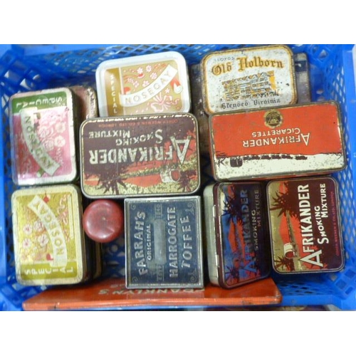 afrikander tobacco tin A collection of mainly vintage tobacco tins, including Faulkners 'Nosegay',  Ansties Brown Beauty, Af