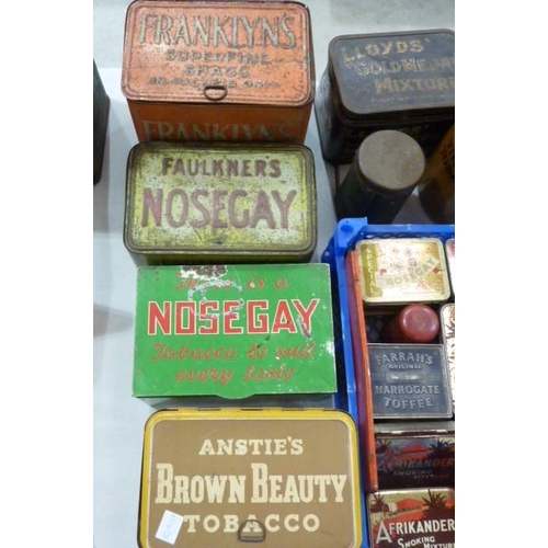 54 - A collection of mainly vintage tobacco tins, including Faulkners 'Nosegay', Ansties Brown Beauty, Af... 