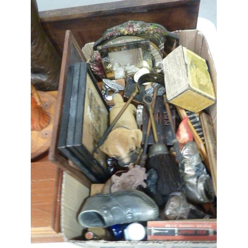 55 - A cased set of twelve each plated dessert knives and forks, a doll's wooden cradle, a wood and glass... 