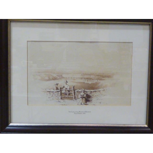 22 - Maud Hutton?, 'The Laira from Staddon Heights', unsigned sepia drawing, 18 x 29cm and a companion 'H... 