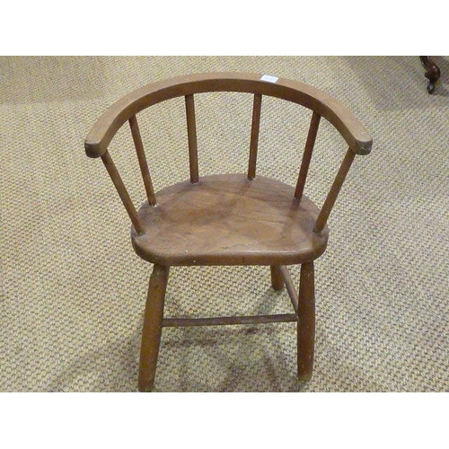 9 - A doll's metamorphic wooden high chair, a pair of doll's chairs and matching settee, (settee a/f, wo... 