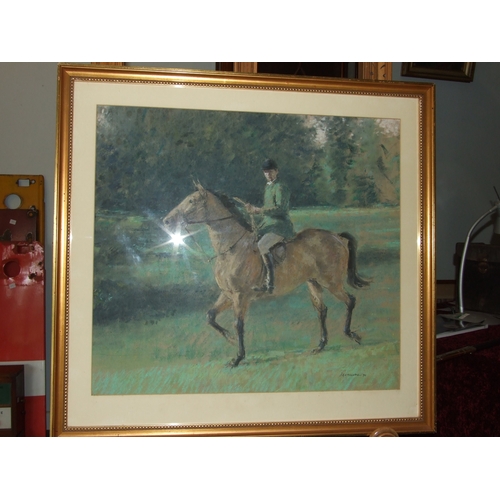 28 - Peter Rasmussen (b.1927) THE BEAUFORT WHIPPER-IN, SILKWOOD Signed pastel, dated '72, inscribed and t... 