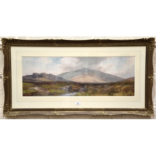 27 - Frederick John Widgery (1861-1942) MOORLAND SCENE NEAR OKEHAMPTON Signed watercolour, titled on gall... 