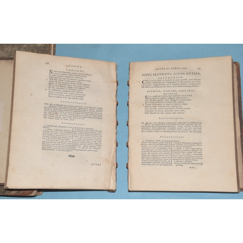 11 - Antiquarian books: Plantus, M Accii Comoediae, engr tp, frontis, cf, 4to, Paris 1679, (bds detached,... 