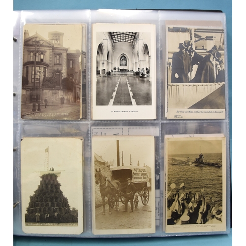 31 - An album of approximately 330 postcards of Plymouth, including many RPs of various barracks, soldier... 