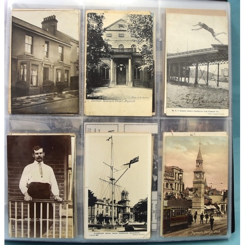 31 - An album of approximately 330 postcards of Plymouth, including many RPs of various barracks, soldier... 