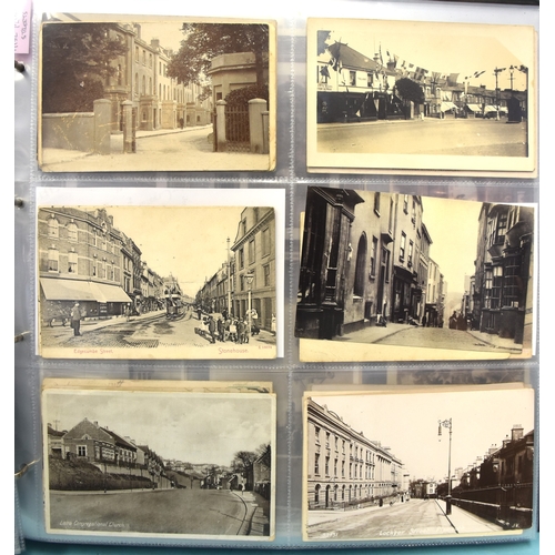 31 - An album of approximately 330 postcards of Plymouth, including many RPs of various barracks, soldier... 