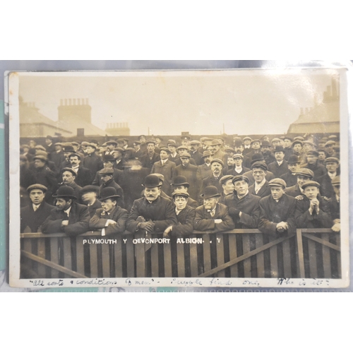 33 - Thirty-eight postcards of Plymouth football teams and supporters, including Plymouth v Devonport Alb... 