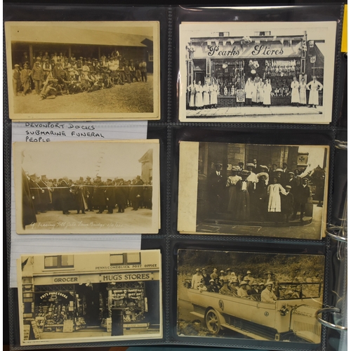 36 - An album of approximately 240 postcards, mainly Plymouth, including Plymouth shop fronts, royal visi... 