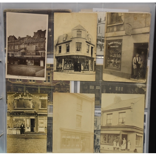 36 - An album of approximately 240 postcards, mainly Plymouth, including Plymouth shop fronts, royal visi... 
