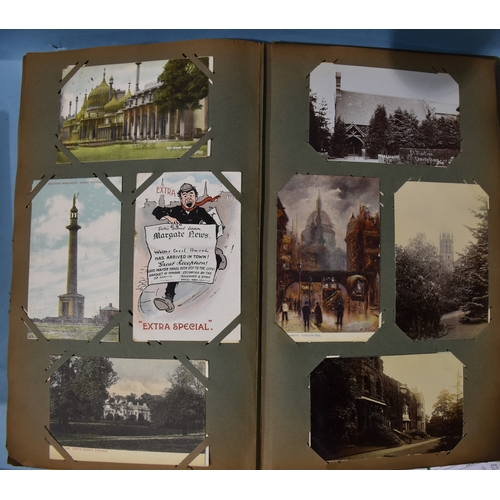 38 - An album of 400 postcards, including cats, greetings, humour and mainly UK topography.... 