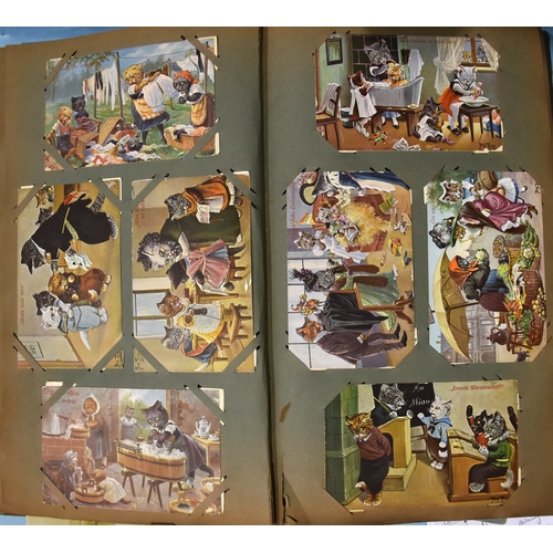 38 - An album of 400 postcards, including cats, greetings, humour and mainly UK topography.... 