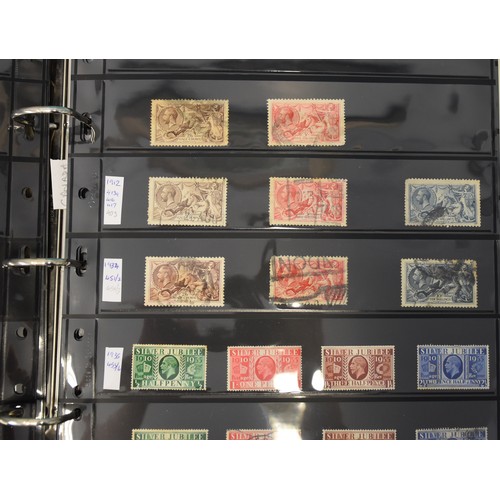 56 - A collection of GB stamps in an album, from 1840 1d black (used), 1924 and 1925 Wembley sets (mint) ... 
