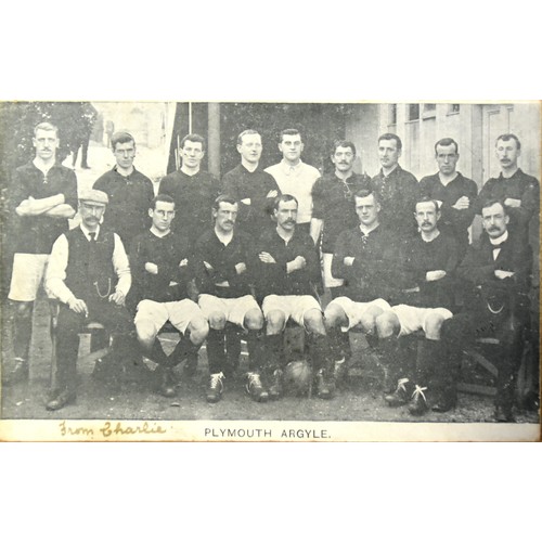 33 - Thirty-eight postcards of Plymouth football teams and supporters, including Plymouth v Devonport Alb... 