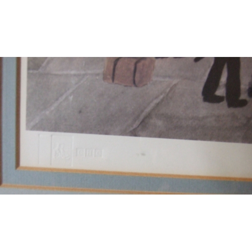 5 - After Helen Bradley, 'Blackpool Station, South Shore (Waterloo Road)', coloured print, signed in pen... 
