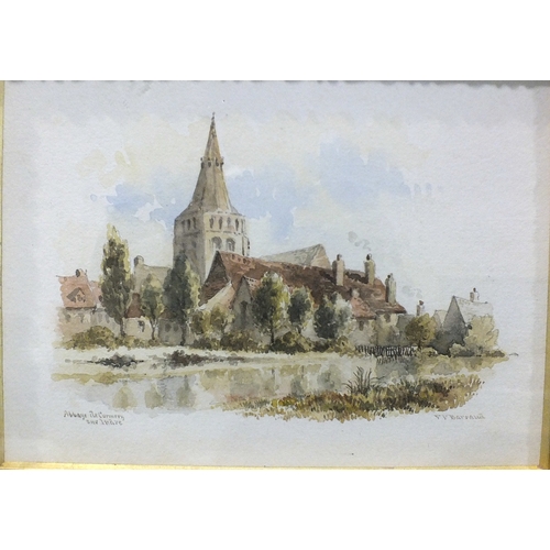 59 - Francis P Barraud (1824-1901), 'Norwich', a signed and titled watercolour, 9.5 x 12.5cm and three ot... 