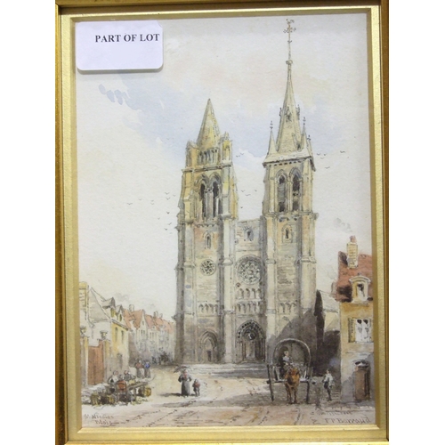 59 - Francis P Barraud (1824-1901), 'Norwich', a signed and titled watercolour, 9.5 x 12.5cm and three ot... 