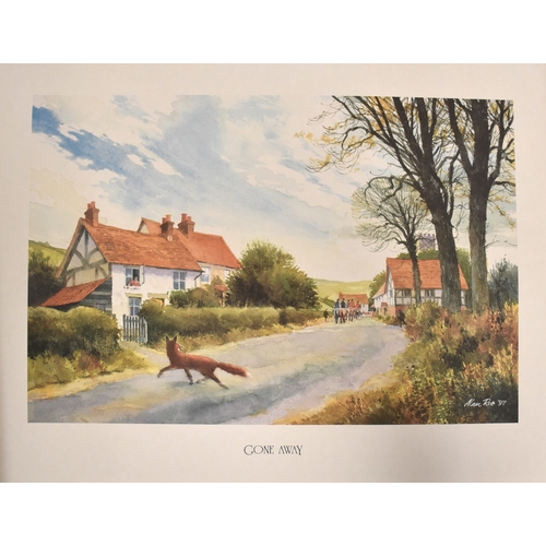 31 - After David Pritchard, 'Hammer Blow', four unframed unsigned prints, 69 x 84.5cm overall, after Alan... 