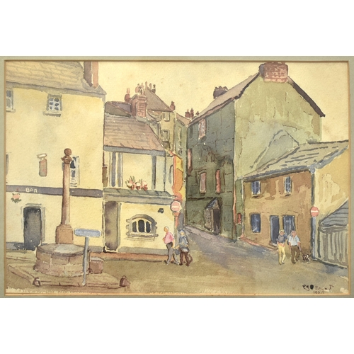 12 - E G E Bryant CAWSAND CONGREGATIONAL CHURCH AND BAY FROM GIRT BEACH Signed watercolour, dated 1984, 2... 