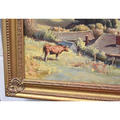 17 - Herbert Truman (1883-1957) CAWSAND BAY, PLYMOUTH Signed oil on canvas, with title plaque to front an... 