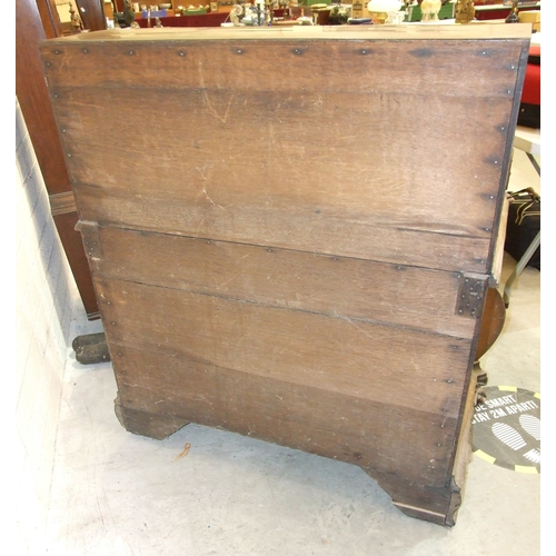 48 - An 18th century Continental mahogany bombe-shaped bureau, the fitted interior with concealed well, a... 