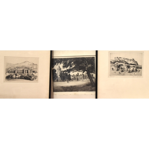 2 - Gertrude Hayes (1872-1956), four etchings of Rugby School, largest 29.5 x 21.5cm, all signed in penc... 