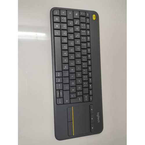 1045 - Logitech K400 Plus Kabellose Touch-TV-Tastatur mit integriertem Touchpad, HTPC-Tastatur für mit dem ... 