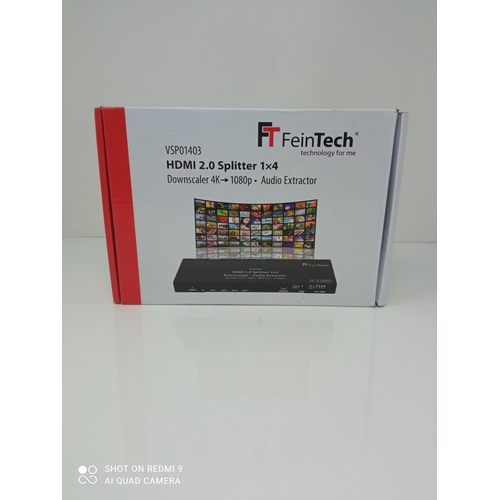 10015 - RRP £70.00 FeinTech VSP01403 Répartiteur HDMI 2.0 Splitter 1 x 4 Audio Extractor Toslink Down-Scaler... 