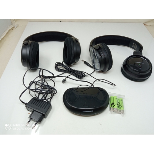 10018 - RRP £65.00 [CRACKED] Metronic 480182 TV Duo Wireless Stereo Headphones - Black
                 All ... 